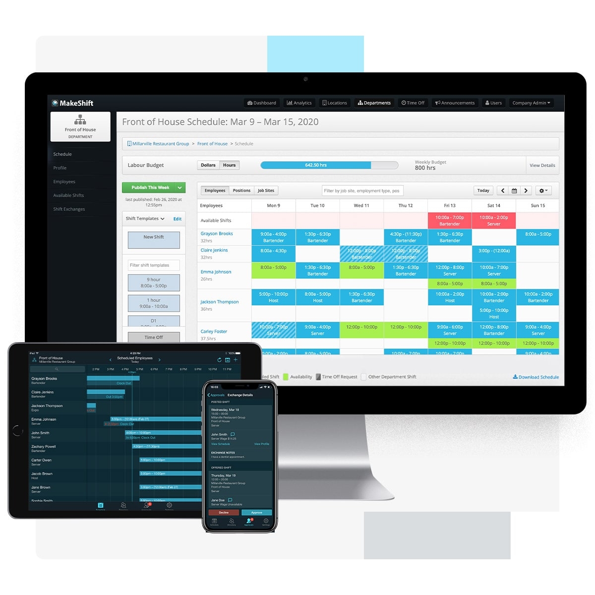 Access employee availability when creating schedules