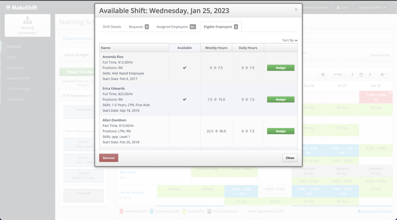 Shift swapping, time-off requests, and employee availability