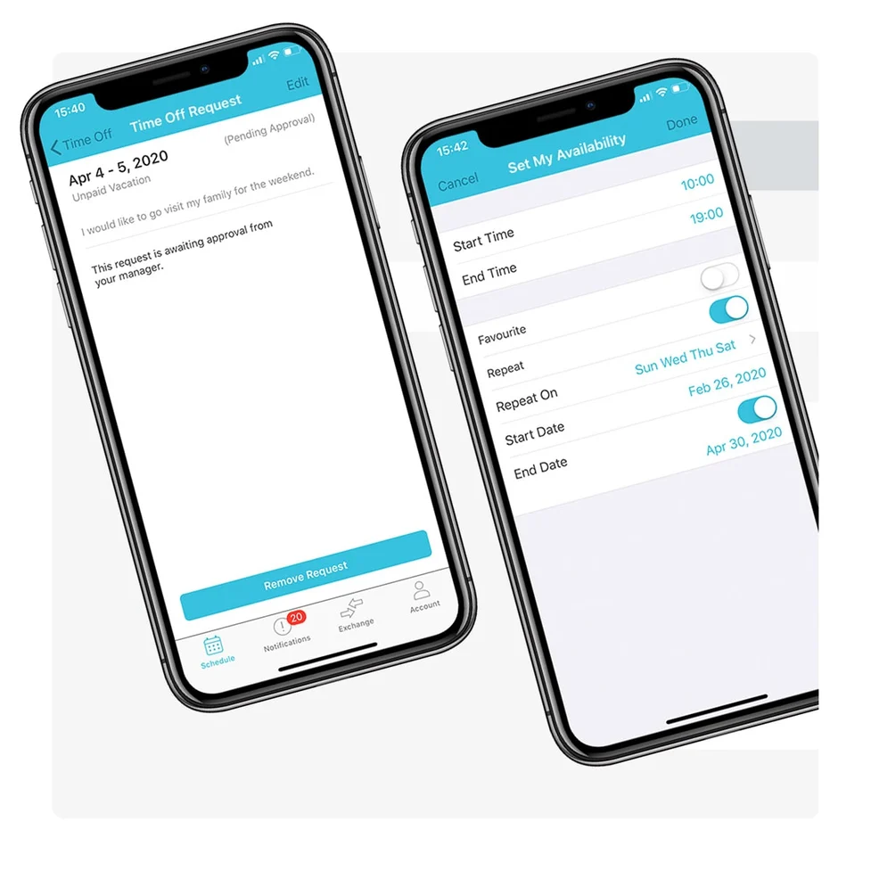 Set &amp; manage staff availability