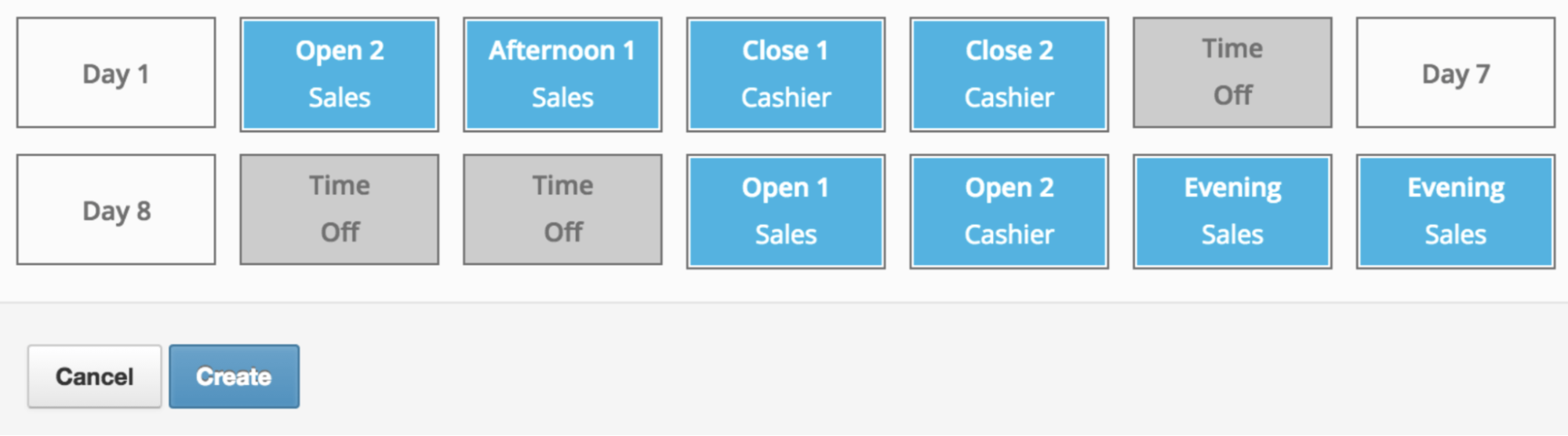 shift rotation schedule